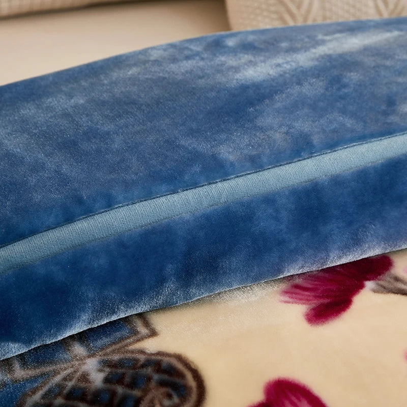 American Style 3D Printed Solid Festival Pattern Winter Thicken Raschel Blanket 100% Polyester Double-Layer Linen Nonwoven